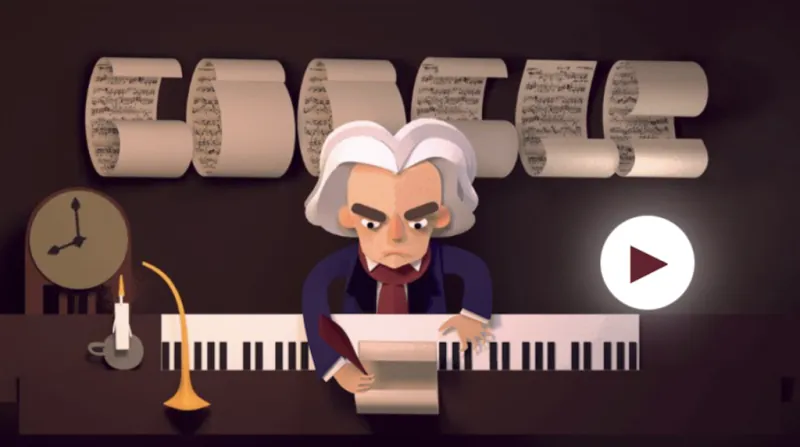 Beethoven Google Doodle – Play the Music Puzzle Game Fullscreen