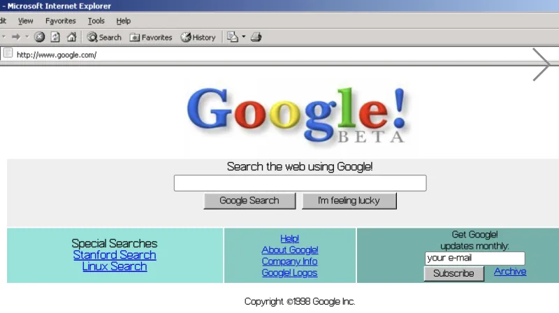 Google In 1998 – Try the Classic Google Search Easter Egg