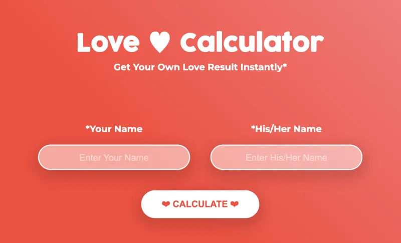 Love Calculator – Play the Game Unblocked Online